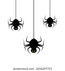 Halloween spider silhouette vector design isolated on white background