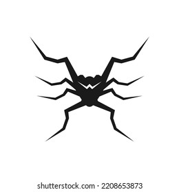 Halloween Spider Silhouette, vector illustration in flat cartoon design style. Suitable and perfect for poster design materials, banners and many other purposes. Fake Halloween.