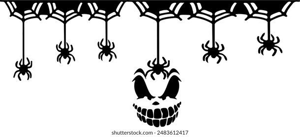 halloween spider silhouette vector illustration