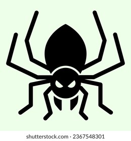 Halloween spider solid icon. Scary spider silhouette glyph style pictogram on white background. Halloween and mystery sign for mobile concept and web design. Vector graphics