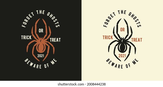 Halloween spider for t-shirt halloween print. Horror insect for spiderweb design. Spooky poisonous web tarantula for dark halloween party