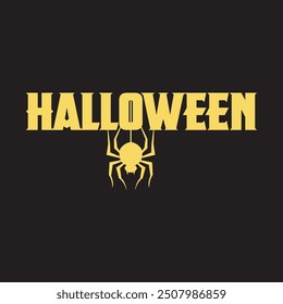 Halloween spider  typography tshirt design 