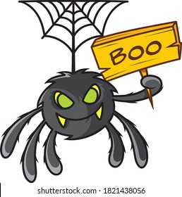 Halloween spider vector funny character