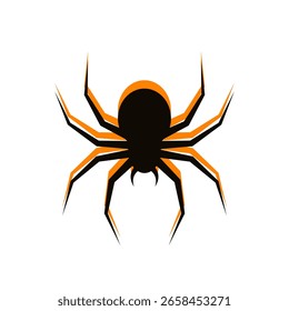 Halloween Spider Vector Icon in Black and Orange