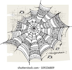 Halloween spider web background