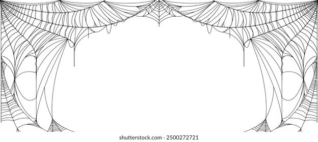 Halloween spider web background, card. Vector Eps