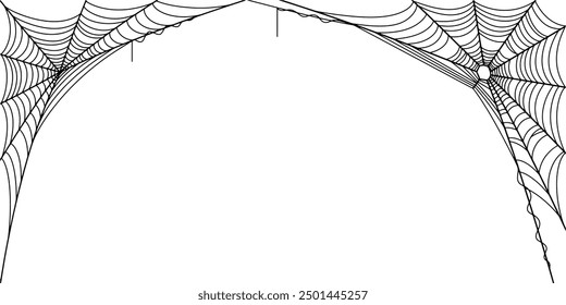 Halloween spider web background, card. Vector Eps
