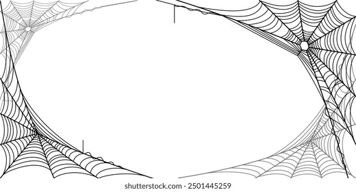 Halloween spider web background, card. Vector Eps