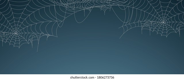 Halloween spider web banner, cobweb background