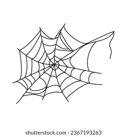 halloween araña web negro vector de diseño aislado
