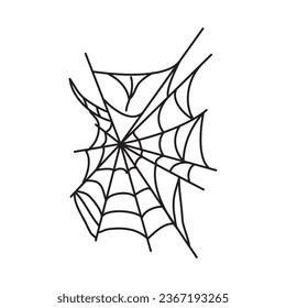 halloween spider web black silhouette vector isolated