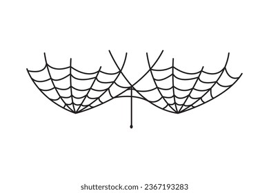 halloween spider web black vector isolated