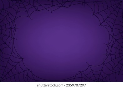 Halloween spider web border cobweb background banner concept. Vector graphic design illustration