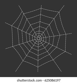 Halloween spider web. Cobweb on dark background. Vector illustration