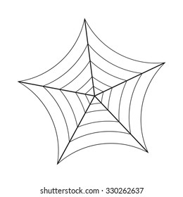Halloween spider web, cobweb symbol, icon. vector illustration isolated on white background.