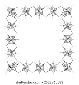 Halloween spider web decorative frame element design. Vector