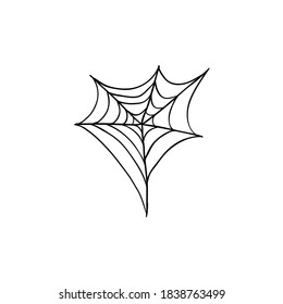 Elemento de doodle de telaraña de Halloween. Ilustración vectorial aislada para el diseño de las vacaciones de octubre