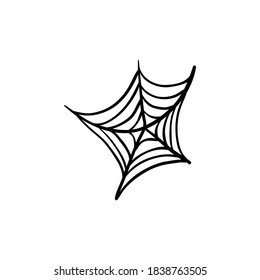 Elemento de doodle de telaraña de Halloween. Ilustración vectorial aislada para el diseño de las vacaciones de octubre