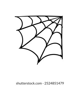 Halloween teia de aranha rabiscar linhas mão desenho vetor ilustração
