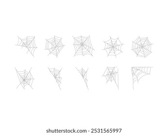 Halloween Spider Web Element Set 