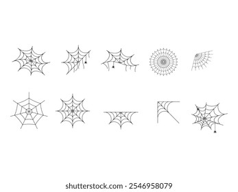Halloween Spider Web Element Set