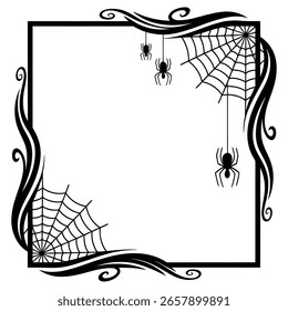 Marco de Web de la araña de Halloween, Ilustración vectorial