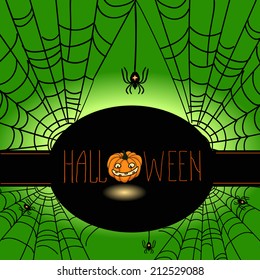 Halloween spider web. Hand drawn vector illustration.