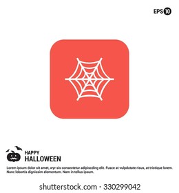 Halloween Spider web icon. Halloween Flat Color Icon.  simple minimal, flat, solid, mono, monochrome, plain, contemporary style. Vector illustration web internet design elements