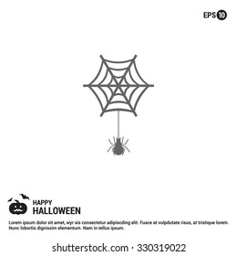 Halloween Spider web icon. Halloween Gray Scale Icons.  simple minimal, flat, solid, mono, monochrome, plain, contemporary style. Vector illustration web internet design elements
