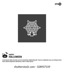 Halloween Spider web icon. Halloween line inverse icon elements collection.  simple minimal, flat, solid, mono, monochrome, plain, contemporary style. Vector illustration web internet design elements