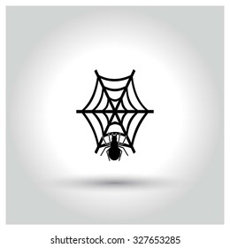 Halloween Spider web icon. Halloween pictogram elements collection.  simple minimal, flat, solid, mono, monochrome, plain, contemporary style. Vector illustration web internet design elements