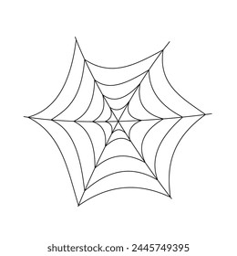 Halloween Spider web icon. Rounded spiderweb. Vector illustration isolated on white background