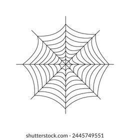 Halloween Spider web icon. Rounded spiderweb. Vector illustration isolated on white background