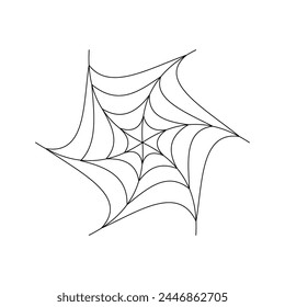 Halloween Spider web icon. Rounded spiderweb. Vector illustration isolated on white background