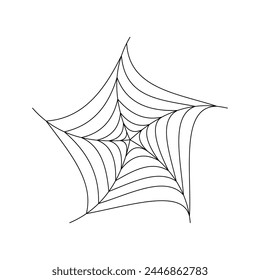 Halloween Spider web icon. Rounded spiderweb. Vector illustration isolated on white background