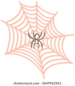 Ícone de teia de aranha de Halloween com a ilustração de vetor de teia de aranha assustadora para decoração