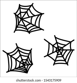 Halloween spider web isolated on white background. 