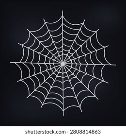 Halloween Spider Web Isolated Vector on Black Background