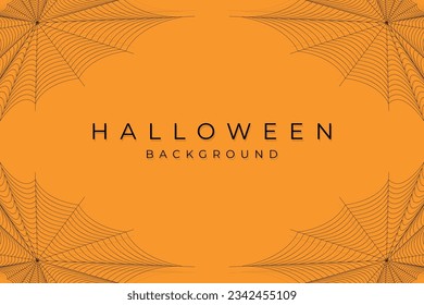 Halloween-Spinnennetzstruktur auf orangefarbenem Hintergrund