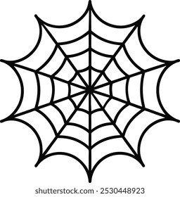 Ilustração de contorno de teia de aranha de Halloween 