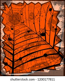 Halloween spider web trap, isolated vector.