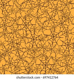 Halloween spider web vector background. Seamless pattern. Texture for textile, paper print.