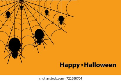 Halloween spider web vector, Illustration greeting card. Concept halloween day background