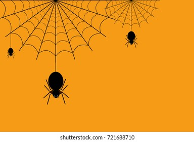 Halloween spider web vector, Illustration greeting card. Concept halloween background