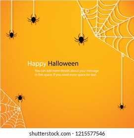 Halloween with spider web yellow background vector illustration eps10