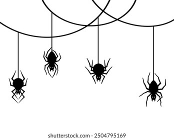 Halloween Spider webs Silhouette Illustration