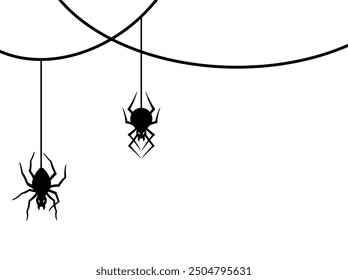 Halloween Spider webs Silhouette Illustration