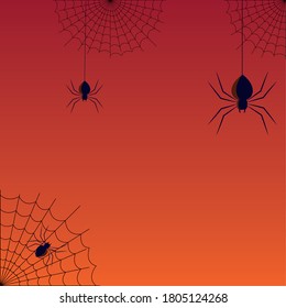 Halloween spiders and spiderwebs design, Holiday and scary theme Vector illustration