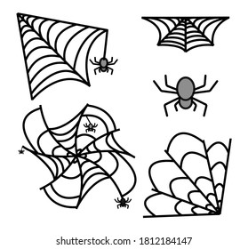 Halloween spiders web and spiders