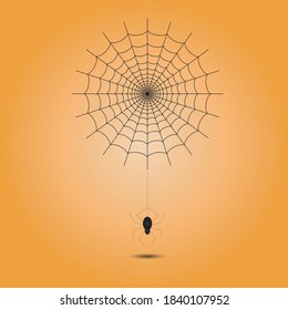 Halloween spiders and webs are used to compose any Halloween theme